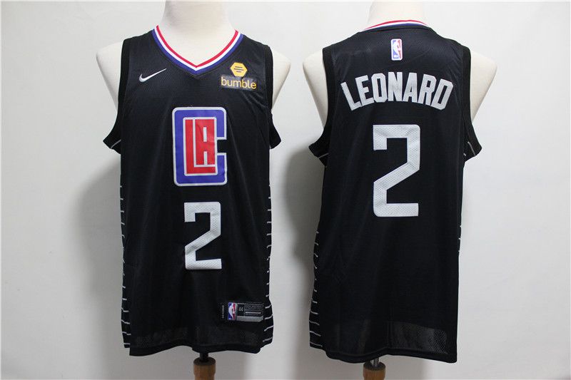 Men Los Angeles Clippers #2 Leonard Black Nike Game NBA Jerseys->los angeles clippers->NBA Jersey